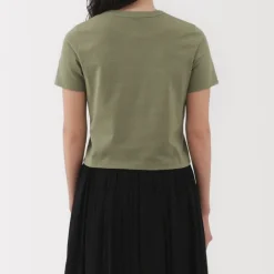 Women's Slub Yarn Crop Short-Sleeve T-Shirt