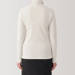 Women's Soy Fiber Blend Ribbed Turtleneck Long Sleeve T-Shirt
