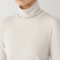 Women's Soy Fiber Blend Ribbed Turtleneck Long Sleeve T-Shirt