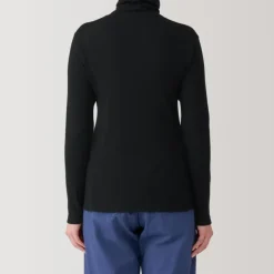 Women's Soy Fiber Blend Ribbed Turtleneck Long Sleeve T-Shirt