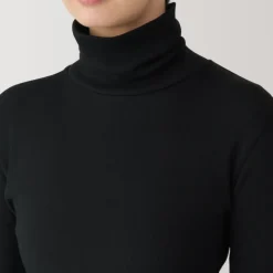 Women's Soy Fiber Blend Ribbed Turtleneck Long Sleeve T-Shirt