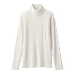 Women's Soy Fiber Blend Ribbed Turtleneck Long Sleeve T-Shirt