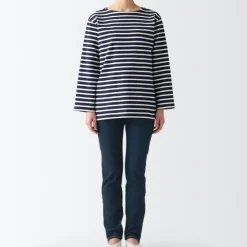 Women's Stretch Denim Slim Pants Dark Navy (L 30inch / 75cm)