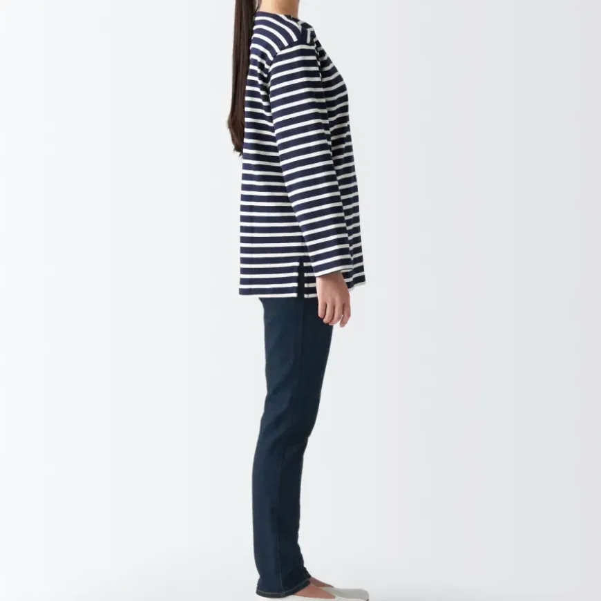 Women's Stretch Denim Slim Pants Dark Navy (L 30inch / 75cm)