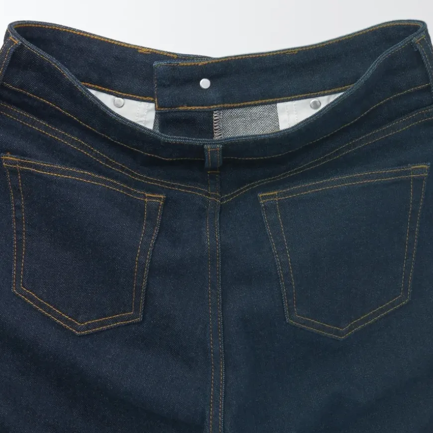 Women's Stretch Denim Slim Pants Dark Navy (L 30inch / 75cm)