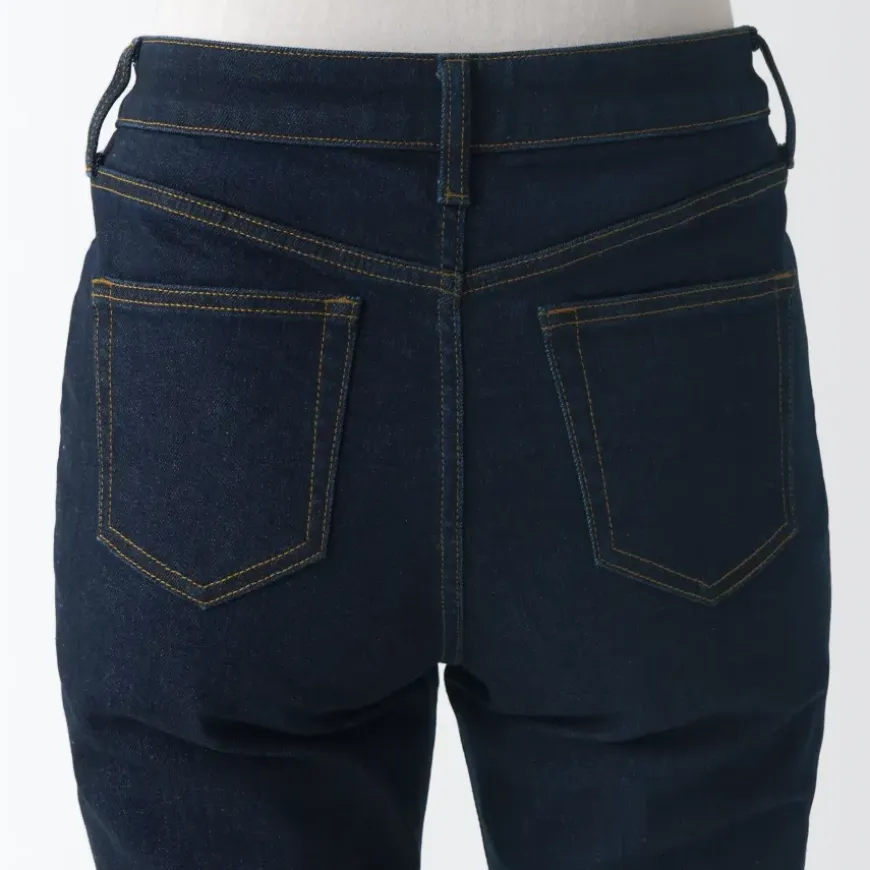 Women's Stretch Denim Slim Pants Dark Navy (L 30inch / 75cm)