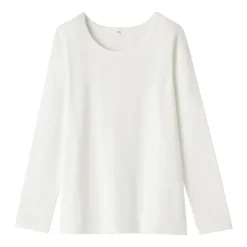 Women's Stretch Ribbed Crew Neck Long Sleeve T-Shirt