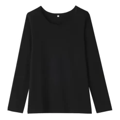 Women's Stretch Ribbed Crew Neck Long Sleeve T-Shirt