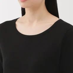 Women's Stretch Ribbed Crew Neck Long Sleeve T-Shirt