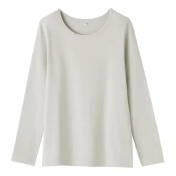 Women's Stretch Ribbed Crew Neck Long Sleeve T-Shirt