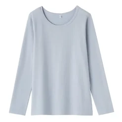 Women's Stretch Ribbed Crew Neck Long Sleeve T-Shirt
