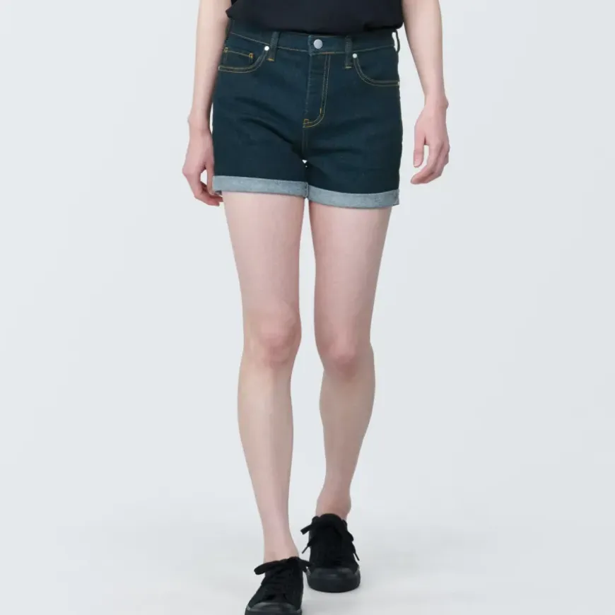 Women's Super Stretchy Denim Shorts Dark Navy