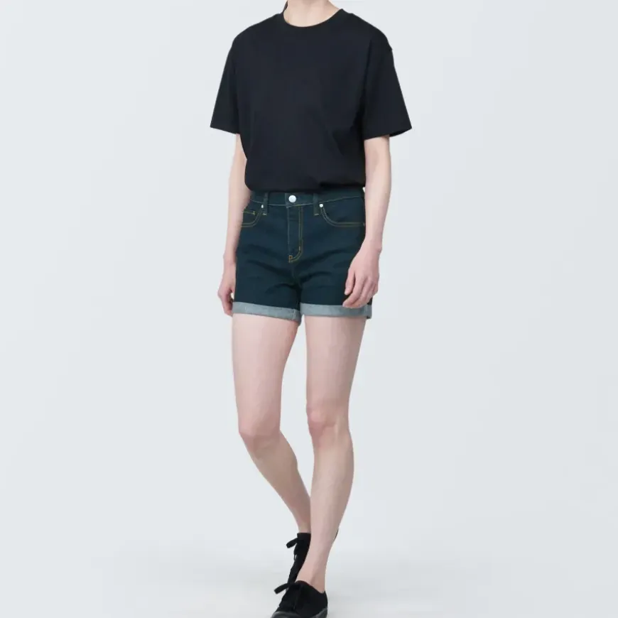 Women's Super Stretchy Denim Shorts Dark Navy