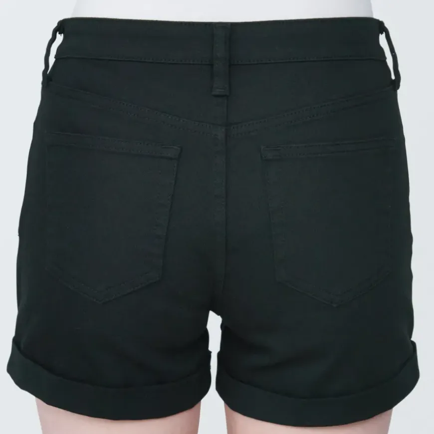 Women's Super Stretchy Denim Shorts Black