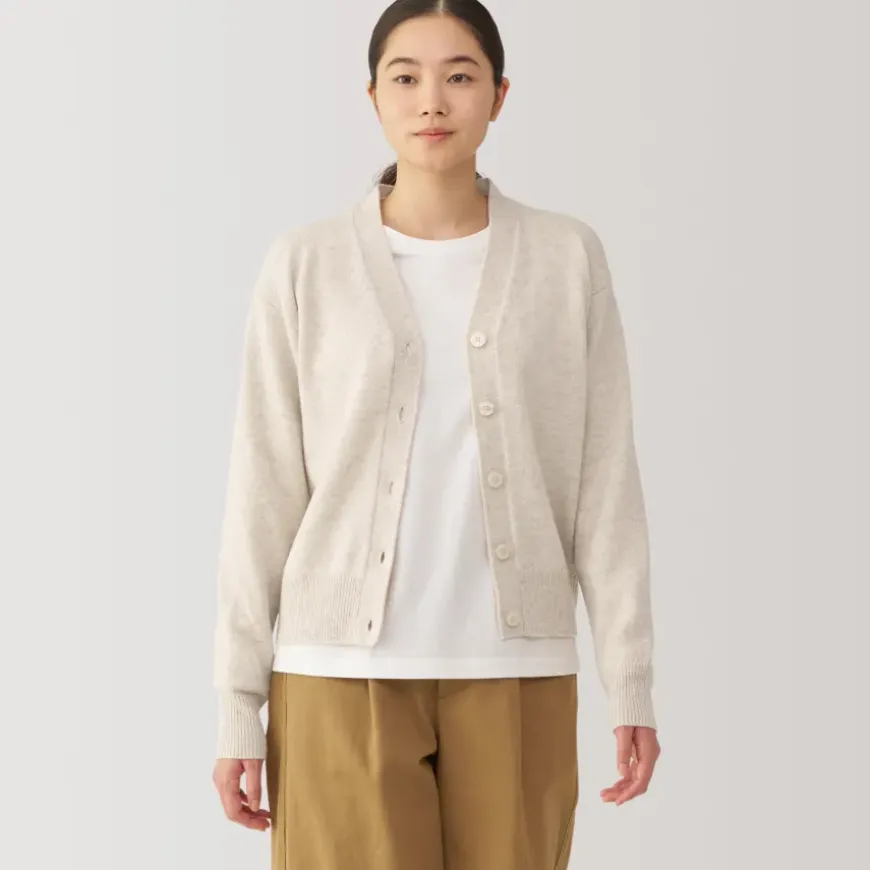 Women's Washable Mid-Gauge V-Neck Cardigan