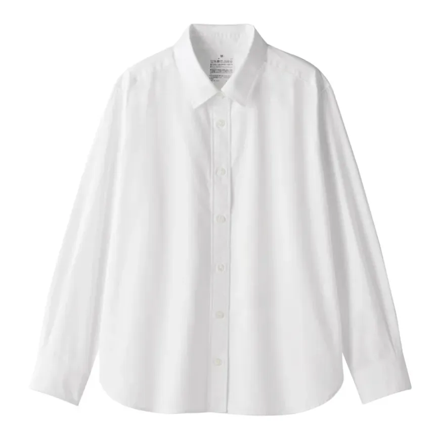 Women's Washed Broadcloth Regular Collar Long Sleeve Shirt