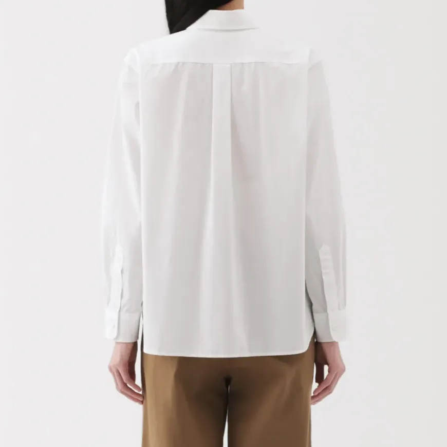 Women's Washed Broadcloth Regular Collar Long Sleeve Shirt