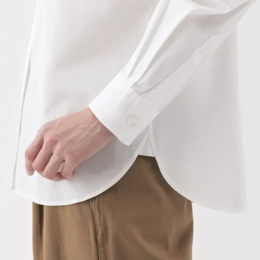 Women's Washed Broadcloth Regular Collar Long Sleeve Shirt
