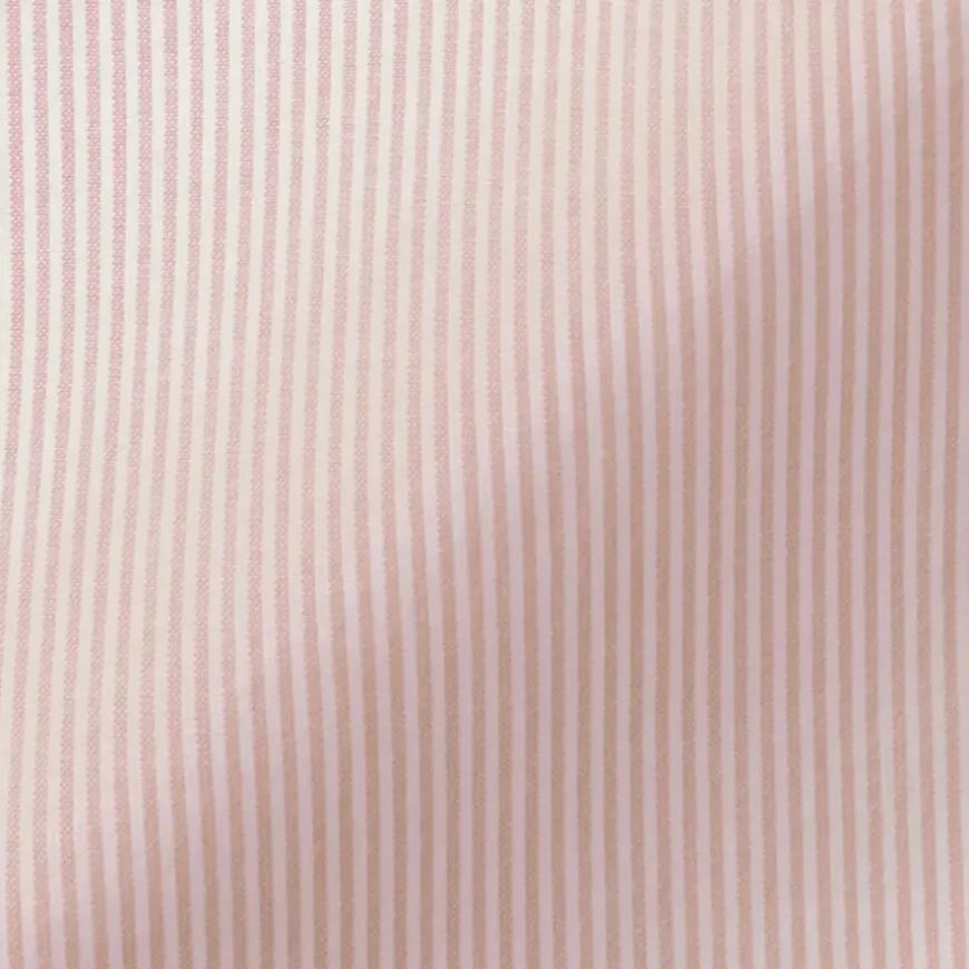 Women's Washed Broadcloth Stand Collar Long Sleeve Striped Dress