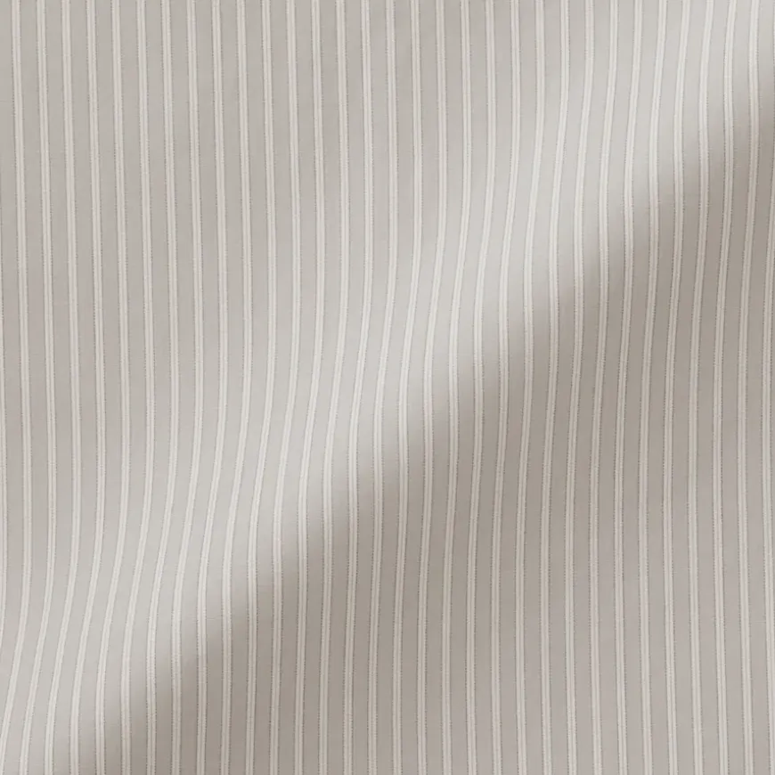 Women's Washed Broadcloth Regular Collar Long Sleeve Striped Shirt