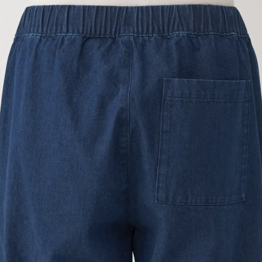 Women's Washed Denim Easy Tapered Pants