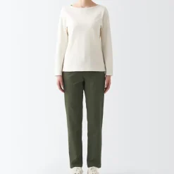 Women's 4-Way Stretch Chino Slim Tapered Pants (L 32inch / 80cm)