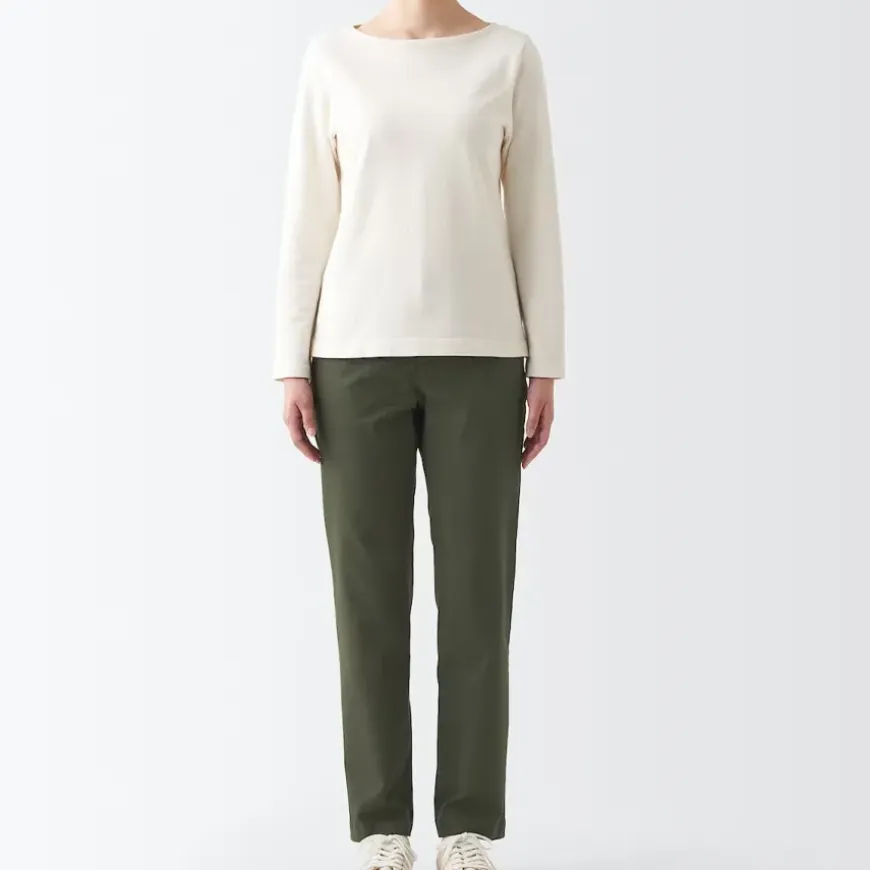 Women's 4-Way Stretch Chino Slim Tapered Pants (L 32inch / 80cm)