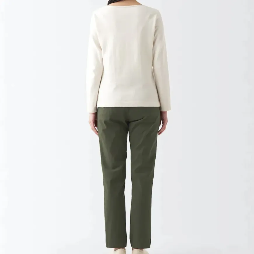 Women's 4-Way Stretch Chino Slim Tapered Pants (L 32inch / 80cm)