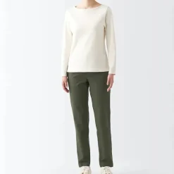Women's 4-Way Stretch Chino Slim Tapered Pants (L 32inch / 80cm)
