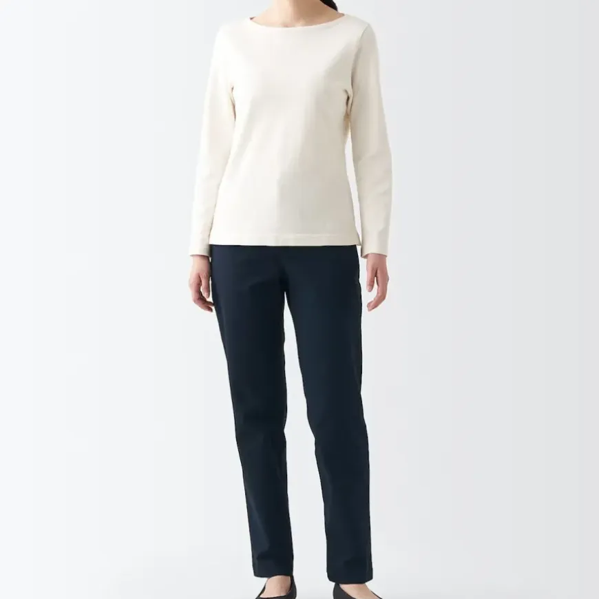 Women's 4-Way Stretch Chino Slim Tapered Pants (L 32inch / 80cm)
