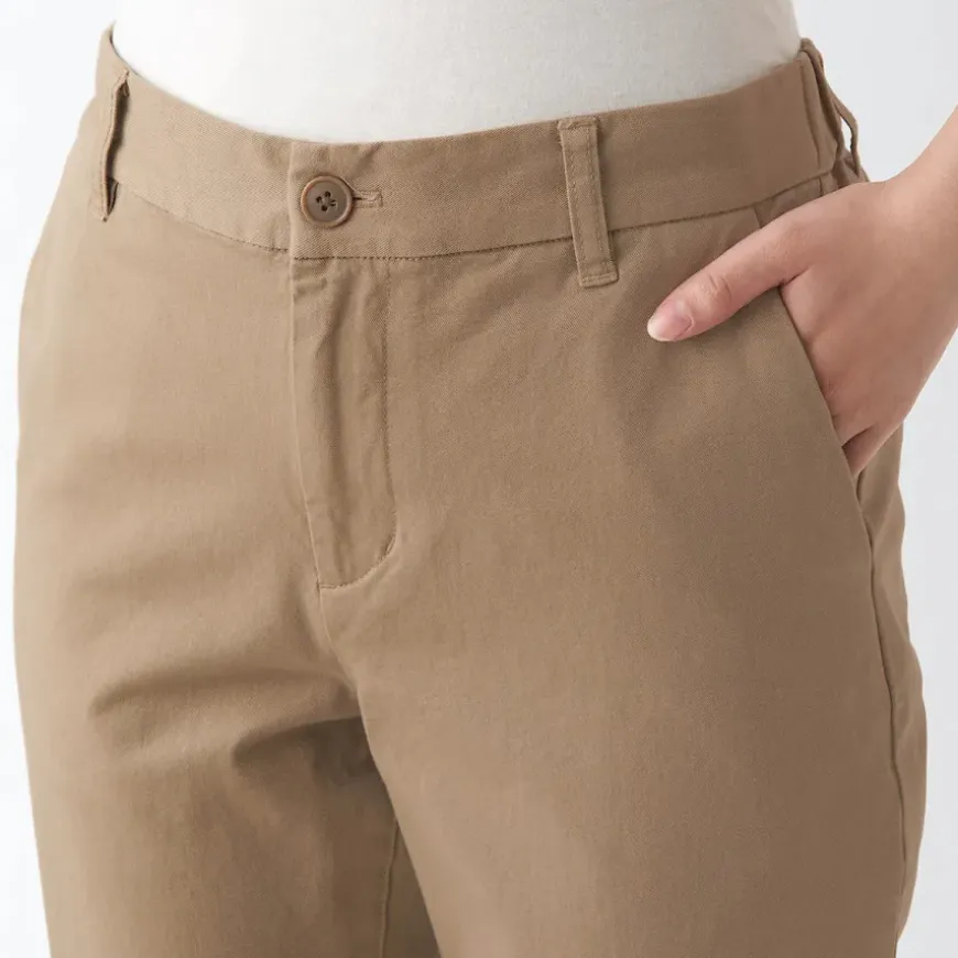Women's 4-Way Stretch Chino Slim Tapered Pants (L 32inch / 80cm)