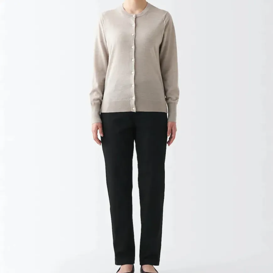 Women's 4-Way Stretch Chino Slim Tapered Pants (L 32inch / 80cm)