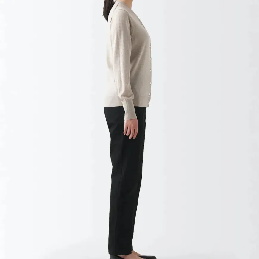 Women's 4-Way Stretch Chino Slim Tapered Pants (L 32inch / 80cm)
