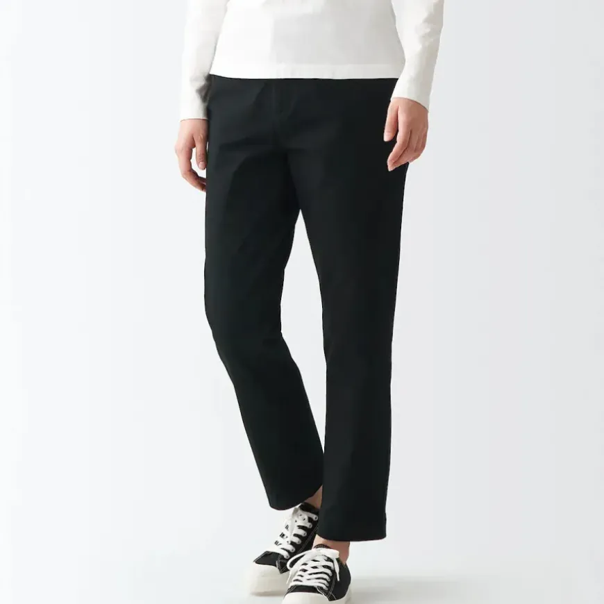 Women's 4-Way Stretch Chino Slim Tapered Pants (L 30inch / 75cm)