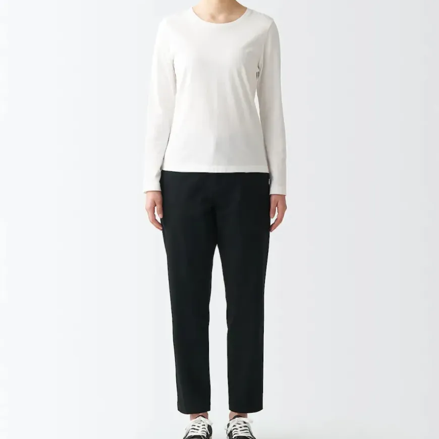 Women's 4-Way Stretch Chino Slim Tapered Pants (L 30inch / 75cm)