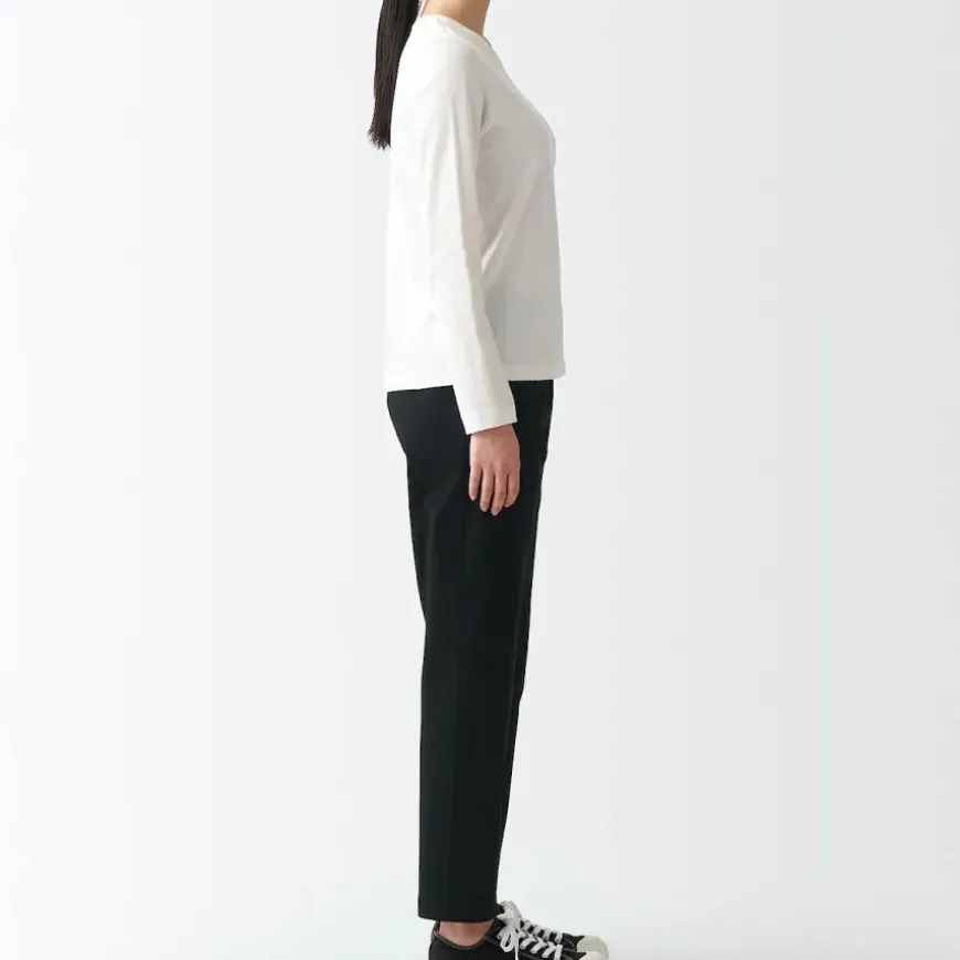 Women's 4-Way Stretch Chino Slim Tapered Pants (L 30inch / 75cm)