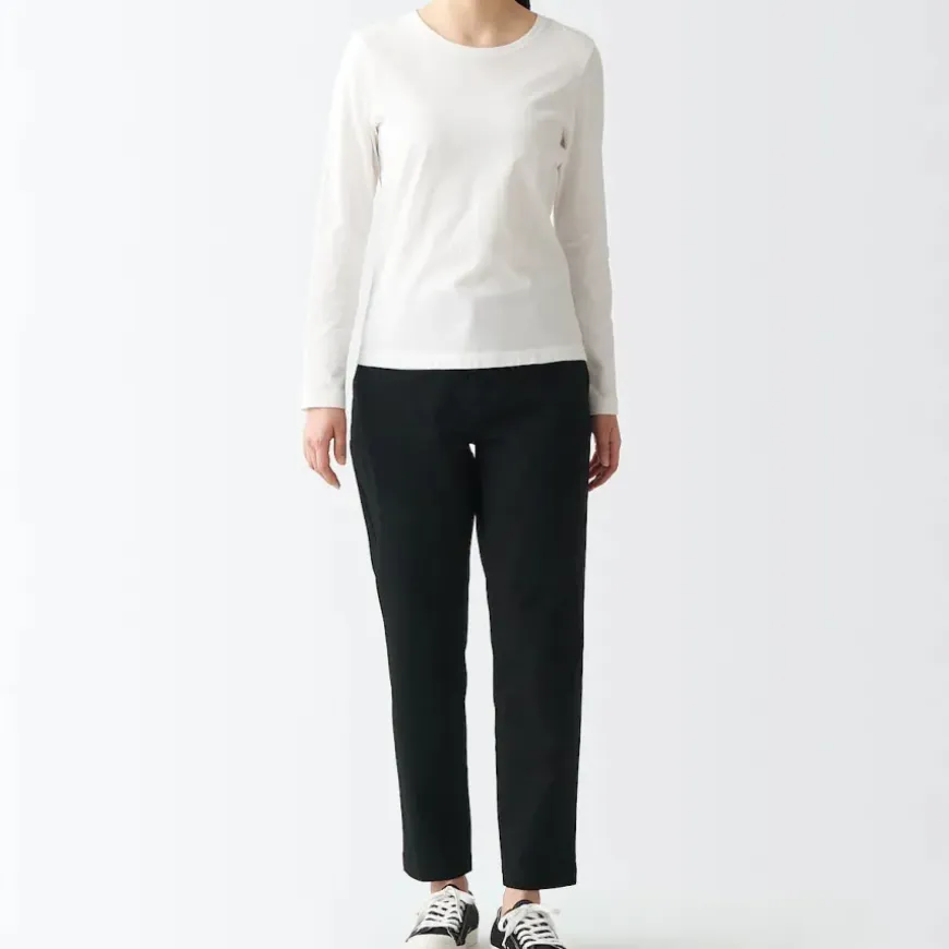 Women's 4-Way Stretch Chino Slim Tapered Pants (L 30inch / 75cm)