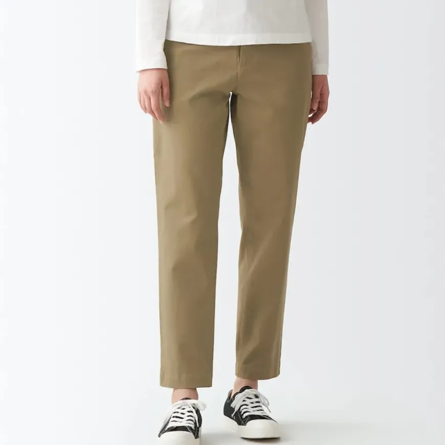 Women's 4-Way Stretch Chino Slim Tapered Pants (L 30inch / 75cm)
