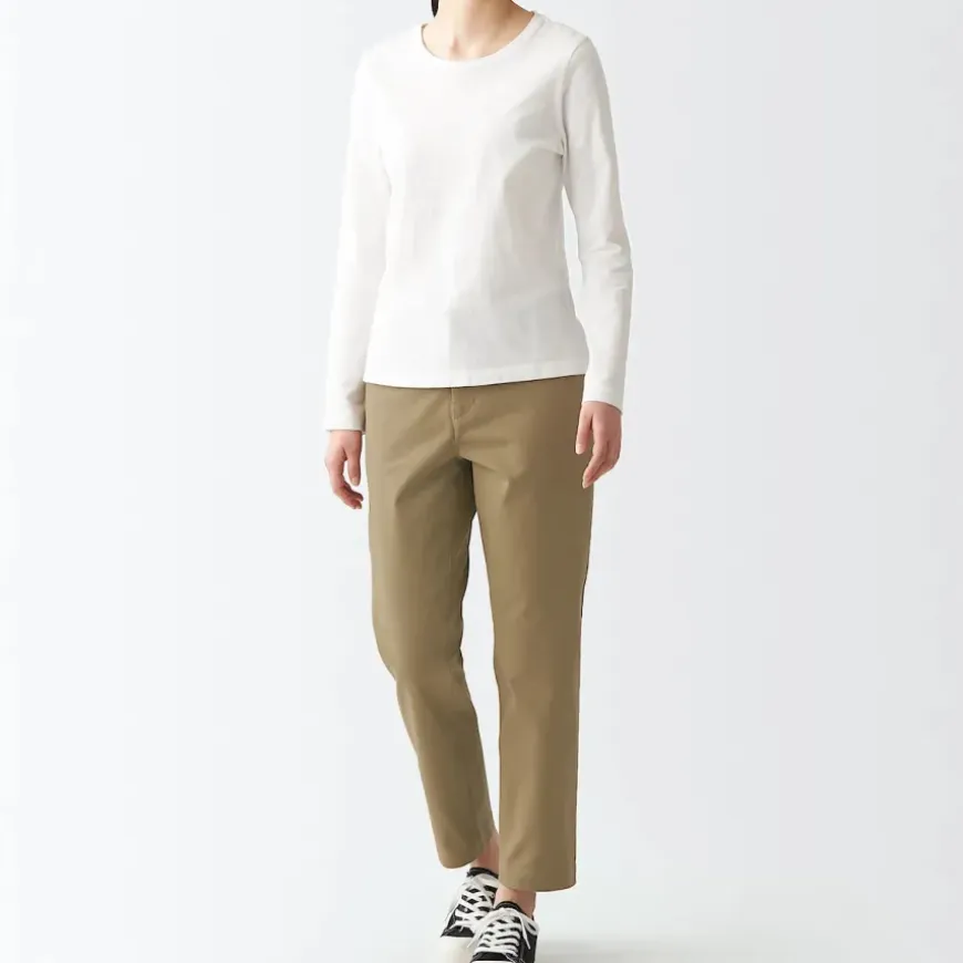 Women's 4-Way Stretch Chino Slim Tapered Pants (L 30inch / 75cm)