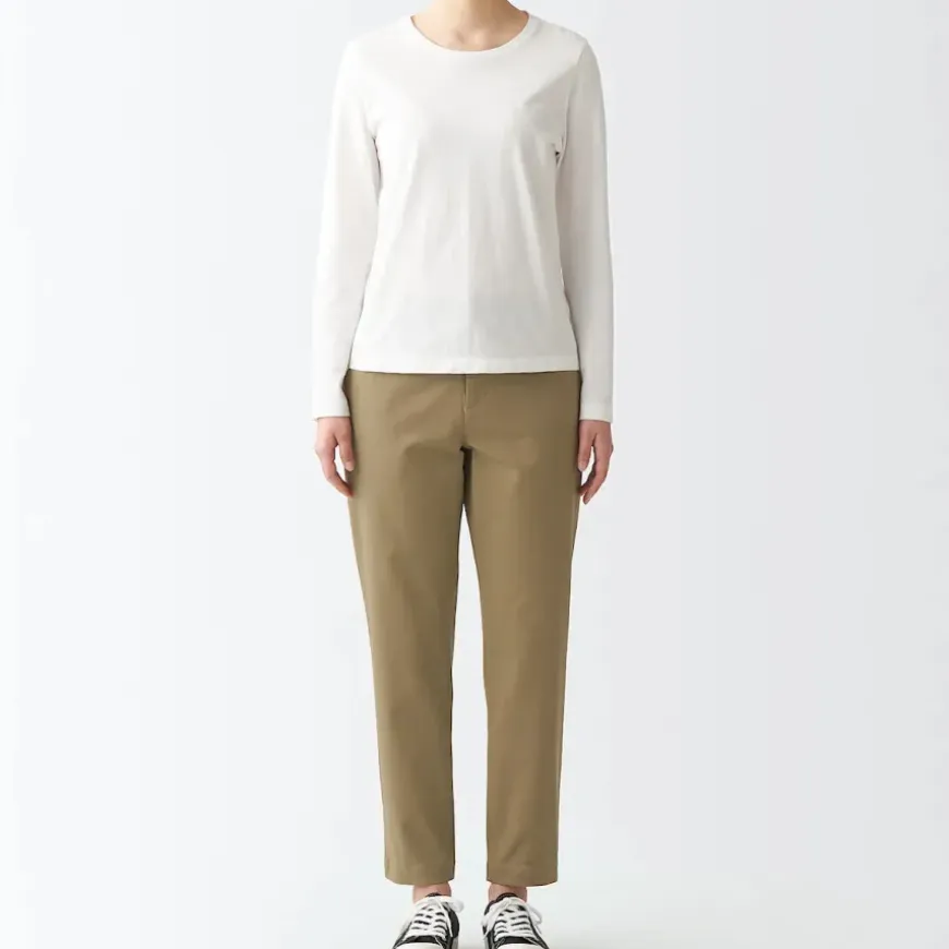 Women's 4-Way Stretch Chino Slim Tapered Pants (L 30inch / 75cm)