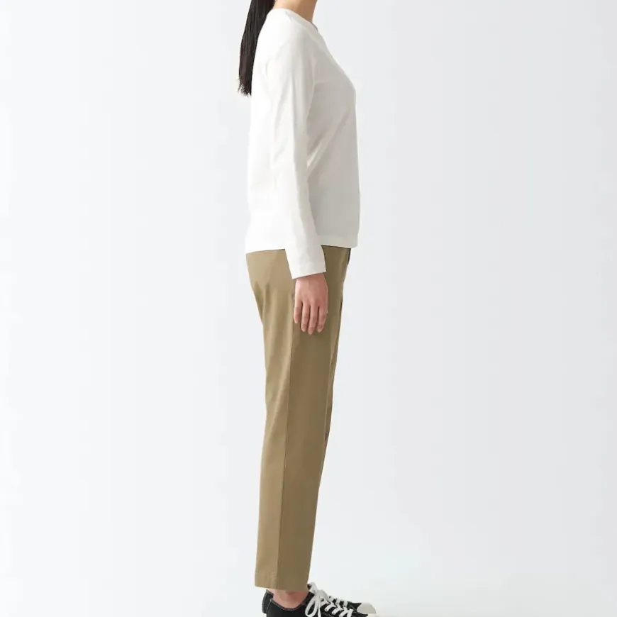 Women's 4-Way Stretch Chino Slim Tapered Pants (L 30inch / 75cm)