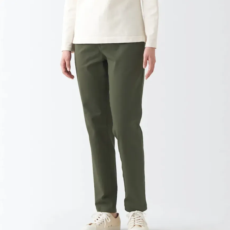 Women's 4-Way Stretch Chino Slim Tapered Pants (L 32inch / 82cm)