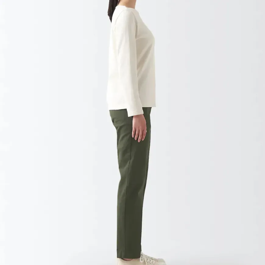 Women's 4-Way Stretch Chino Slim Tapered Pants (L 32inch / 82cm)