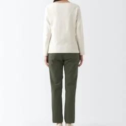 Women's 4-Way Stretch Chino Slim Tapered Pants (L 32inch / 82cm)