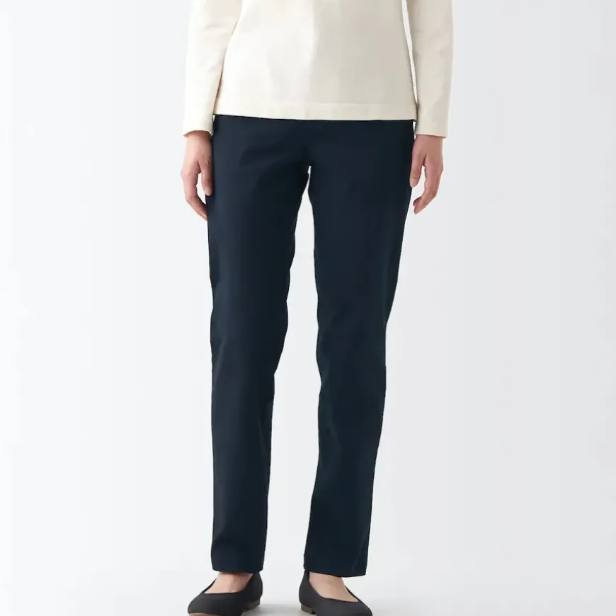 Women's 4-Way Stretch Chino Slim Tapered Pants (L 32inch / 82cm)