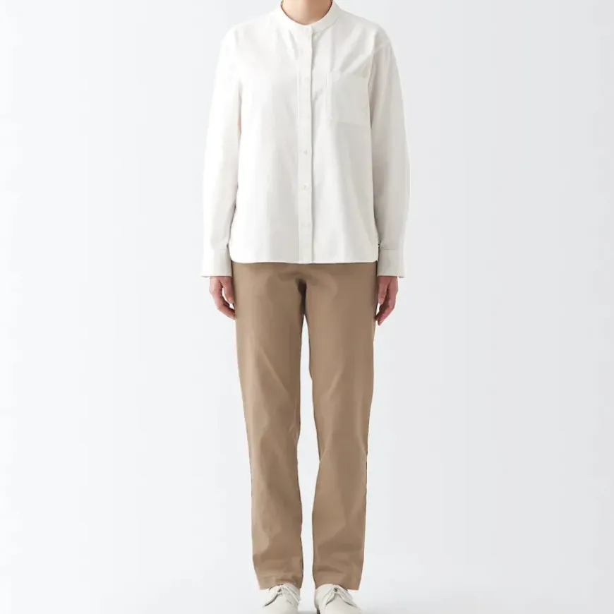 Women's 4-Way Stretch Chino Slim Tapered Pants (L 32inch / 82cm)
