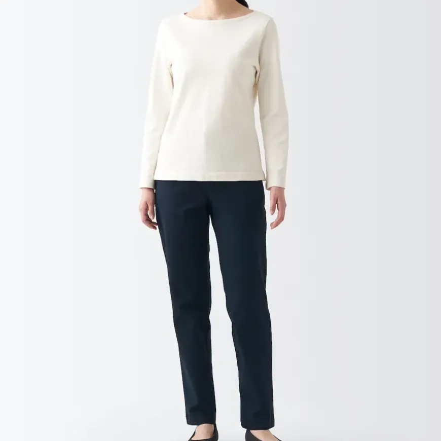 Women's 4-Way Stretch Chino Slim Tapered Pants (L 32inch / 82cm)