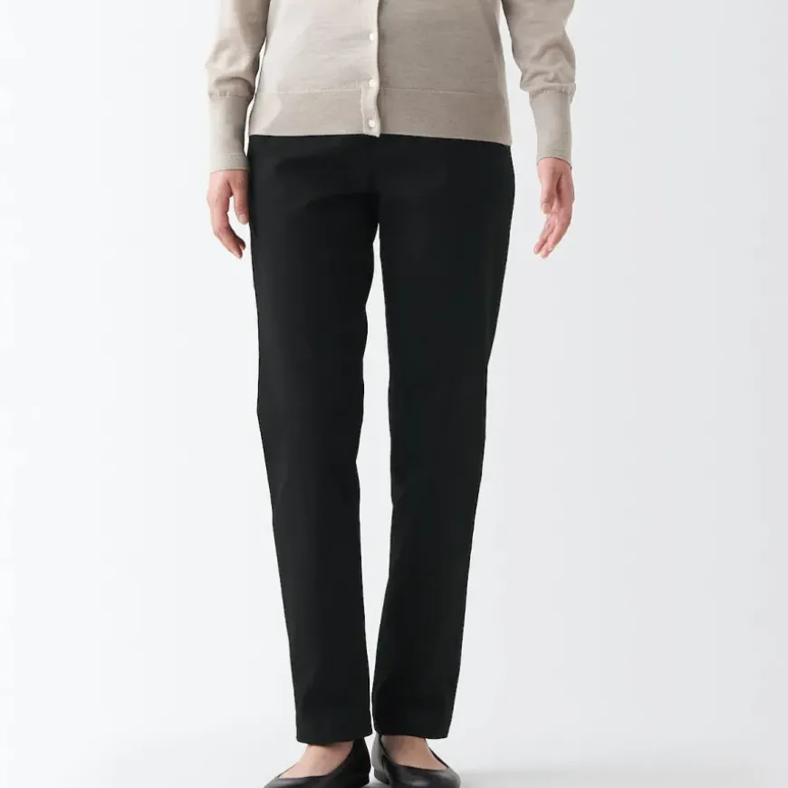 Women's 4-Way Stretch Chino Slim Tapered Pants (L 32inch / 82cm)