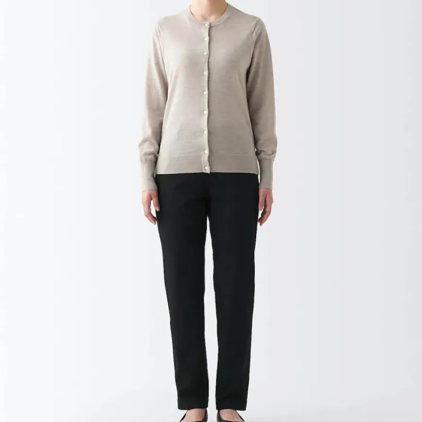 Women's 4-Way Stretch Chino Slim Tapered Pants (L 32inch / 82cm)