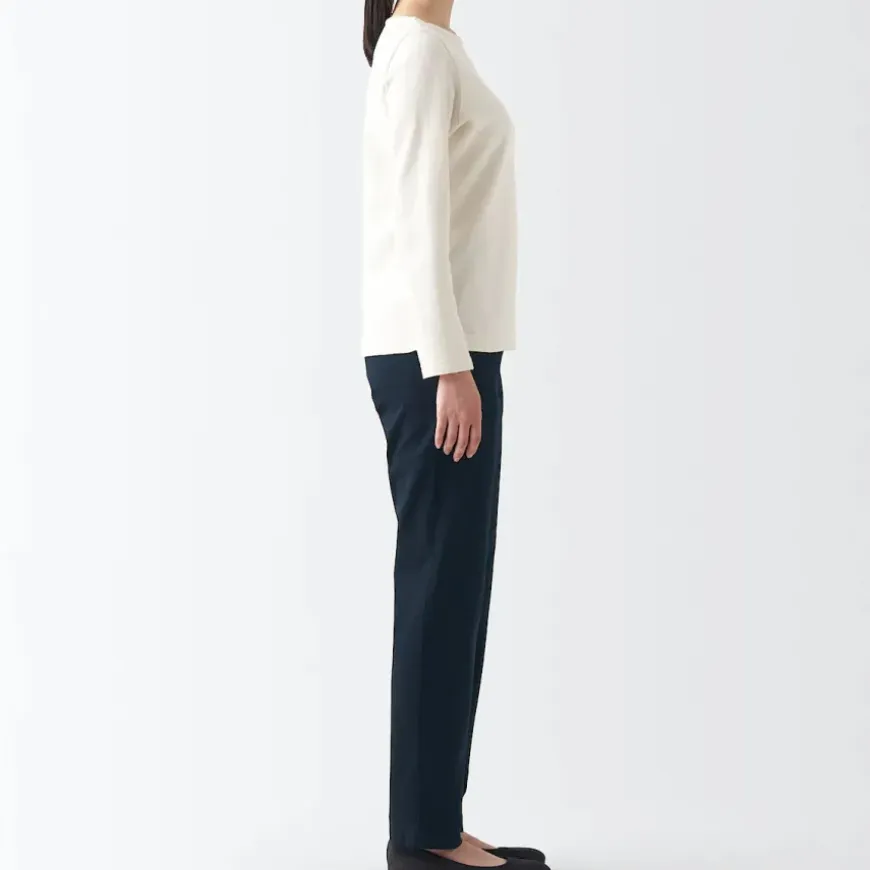 Women's 4-Way Stretch Chino Slim Tapered Pants (L 32inch / 82cm)